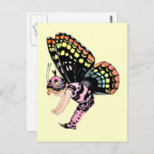 Carte Postale Pixie rose Fée (Devant / Derrière)