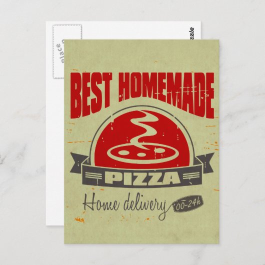 Carte Postale Pizza (Devant / Derrière)