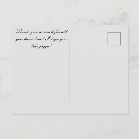 Carte postale pizza (Dos)