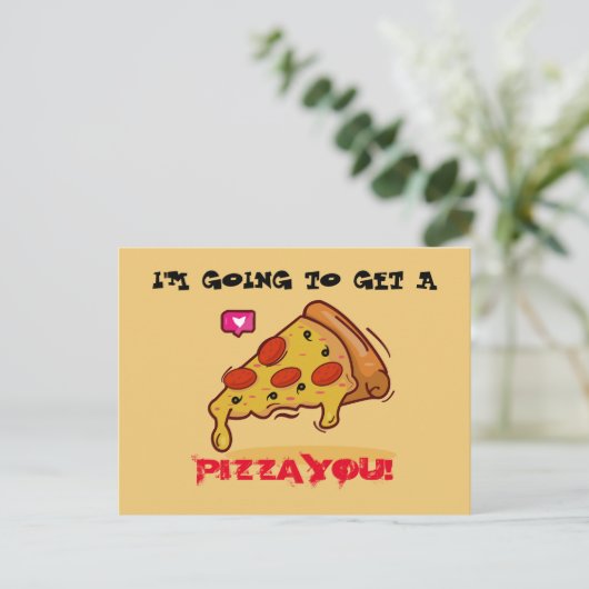 Carte postale Pizza (Debout devant)