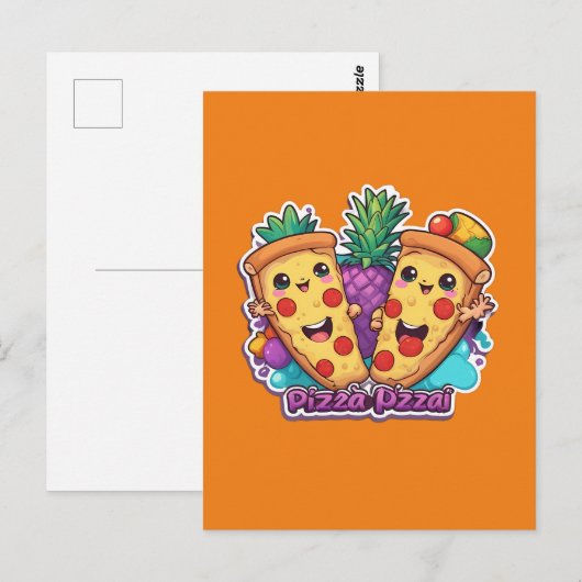 Carte Postale Pizza à l'ananas (Devant / Derrière)