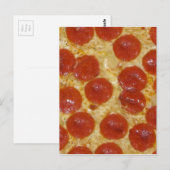 Carte Postale pizza au gros pepperoni (Devant / Derrière)