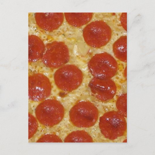 Carte Postale pizza au gros pepperoni (Devant)