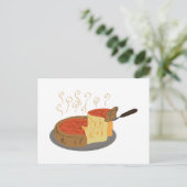 Carte Postale Pizza au plat profond (Debout devant)
