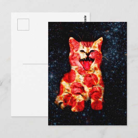 Carte Postale Pizza Cat (Devant / Derrière)