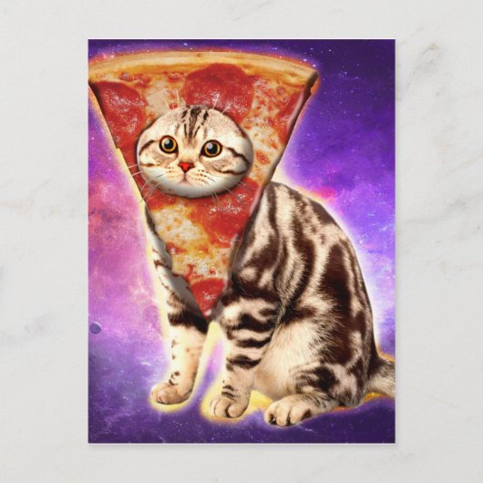 Carte Postale Pizza chaton Kitty (Devant)