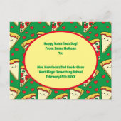 Carte Postale Pizza Cute Kids Classroom Valentine Card (Dos)