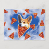 Carte Postale Pizza de Chien de Corgi (Devant)