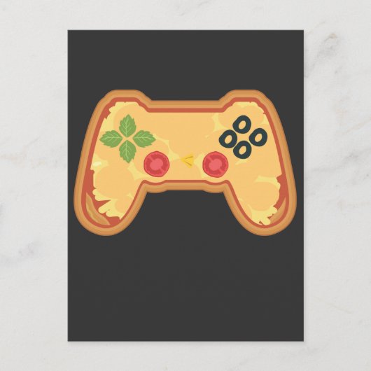 Carte Postale Pizza Gaming Controller Fast Food Gamer (Devant)