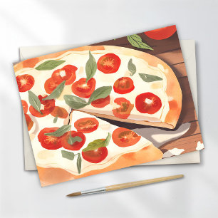 Carte Postale Pizza Gourmet   Tomate et Légumes verts