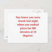 Carte Postale pizza ivre (Devant / Derrière)