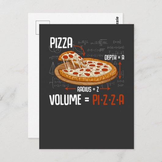Carte Postale Pizza Mathématiques Formule Physique Science Foie (Devant / Derrière)