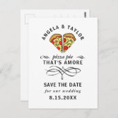 Carte Postale Pizza moderne Amore Typographie noire Enregistrer  (Devant / Derrière)