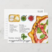 Carte postale - pizza mozzarella maison (Devant / Derrière)
