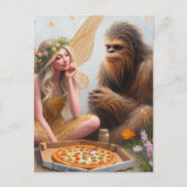 Carte Postale Pizza Night Sasquatch et Fairy (Devant)