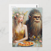 Carte Postale Pizza Night With Sasquatch and the Fairy (Devant / Derrière)