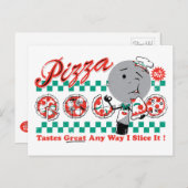 Carte Postale Pizza N'Importe Quelle Façon Je Le découpe PERSONN (Devant / Derrière)