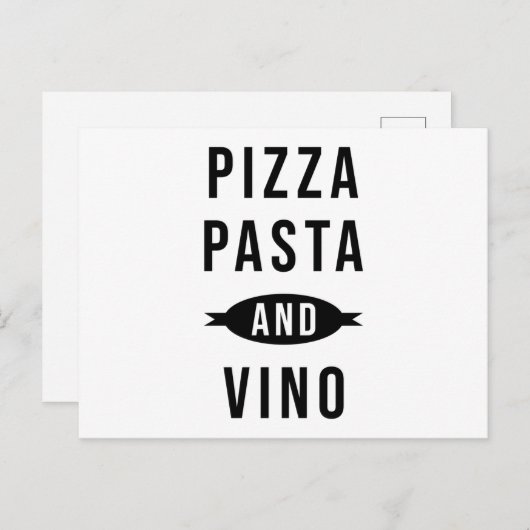 Carte Postale Pizza Pasta Vino (Devant / Derrière)