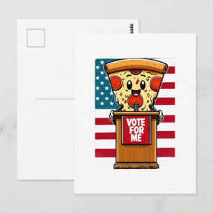 Carte Postale pizza patriotique votez pour moi