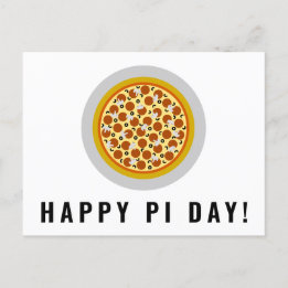 Carte Postale Pizza Pie Happy Pi Day | Olive de champignons Pepp