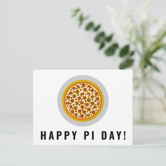 Carte Postale Pizza Pie Happy Pi Day | Olive de champignons Pepp (Debout devant)
