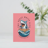 Carte Postale Pizza pour manger des requins | Le Grand Bite Blan (Debout devant)