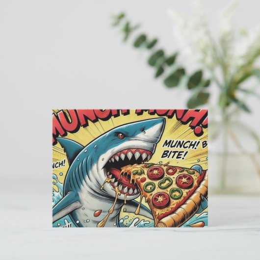 Carte Postale Pizza Requin Munch Munch (Debout devant)
