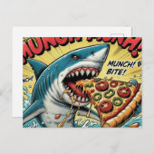 Carte Postale Pizza Requin Munch Munch (Devant / Derrière)