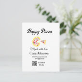 Carte Postale Pizza restaurant café pizzeria scan QR code comman (Debout devant)