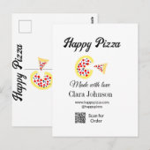 Carte Postale Pizza restaurant café pizzeria scan QR code comman (Devant / Derrière)