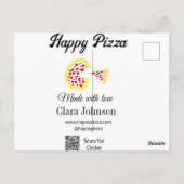 Carte Postale Pizza restaurant café pizzeria scan QR code comman (Dos)