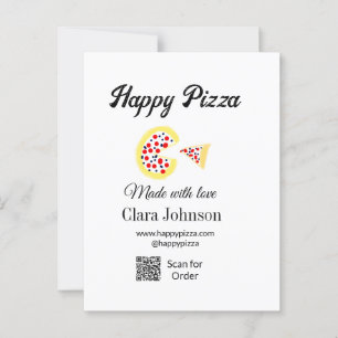 Carte Postale Pizza restaurant café pizzeria scan QR code comman