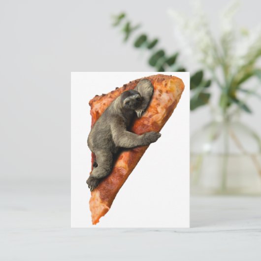 Carte Postale Pizza Sloth (Debout devant)