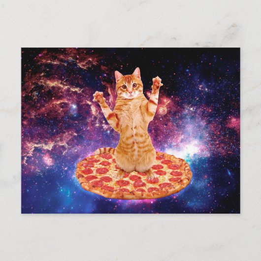 Carte Postale Pizza space cat (Devant)