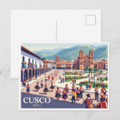 Carte Postale Place d'Armes, Cusco Pérou (Devant / Derrière)