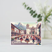 Carte Postale Place d'Armes de Cusco Pérou (Debout devant)