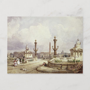Carte Postale Place de la Concorde, c.1837