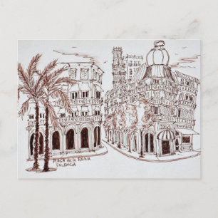 Carte Postale Place de la Reine dans le vieux centre de Valence,