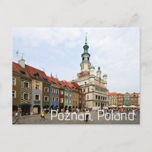 Carte Postale Place de la ville de Poznań, Pologne