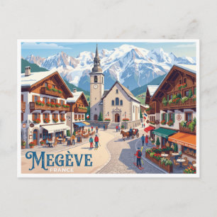 Carte Postale Place de l'Église Megève France