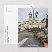 Carte Postale Place d'Espagne, Rome, Italie Design (Devant / Derrière)