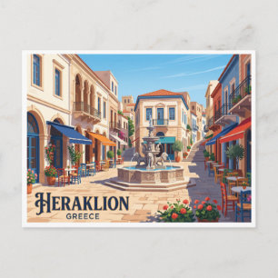 Carte Postale Place du Lion à Héraklion Grèce