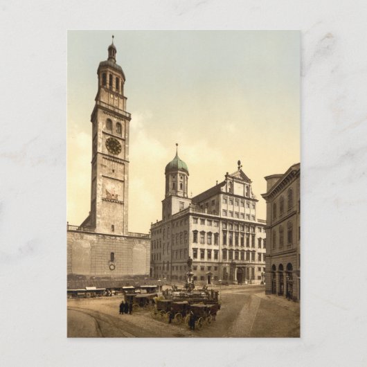 Carte Postale Place du marché, Augsburg, Bavière, Allemagne (Devant)