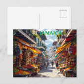 Carte Postale place du marché jamaïcain (Devant / Derrière)
