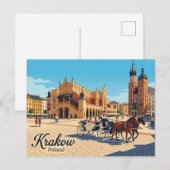 Carte Postale Place du Marché principal Pologne (Devant / Derrière)