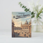 Carte Postale Place Saint-Pierre Vatican (Debout devant)