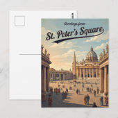 Carte Postale Place Saint-Pierre Vatican (Devant / Derrière)