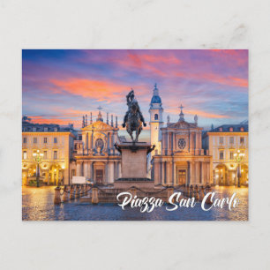 Carte Postale Place San Carlo, Turin, Italie