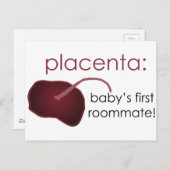 Carte Postale placenta, le premier compagnon de chambre du bébé (Devant / Derrière)