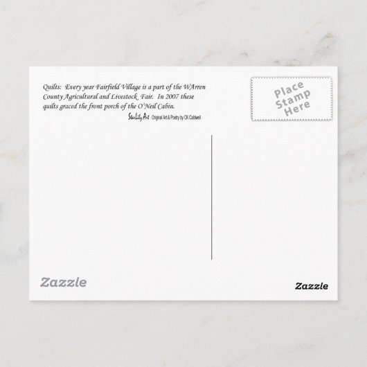 Carte Postale Places (Dos)